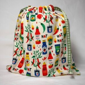 Handmade Hot Sauce Reusable Drawstring Cotton Gift Bag